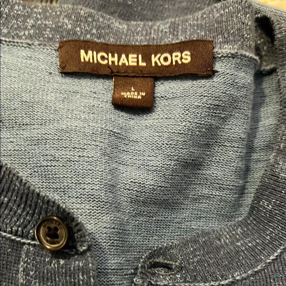 Michael Kors Blue Cardigan Sweater